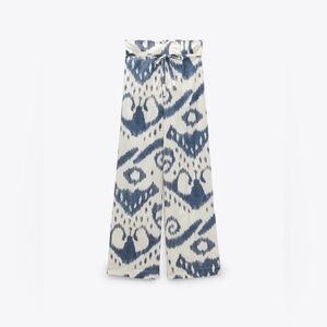 ZARA Wide Leg High Waist Cotton Pants Size XS